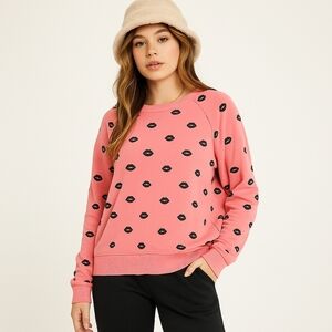 Wildfox Kiss Lip Print Sweatshirt - XS